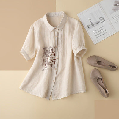 Chemise en pur coton avec une belle tunique brodée