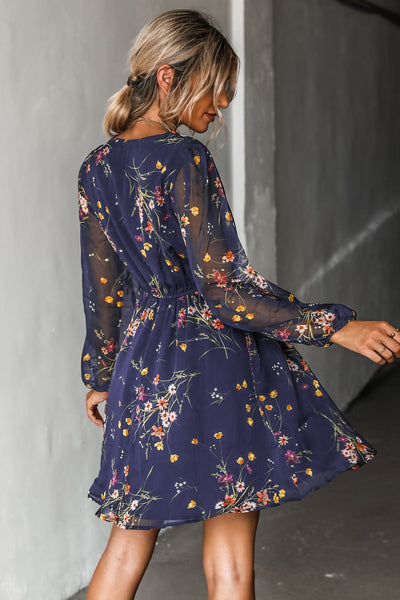 Robe courte en mousseline à imprimé floral