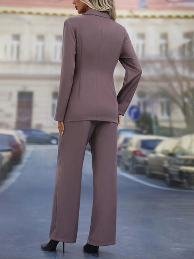 Ensemble femme blazer pantalon – Coupe ajustée – Taille nouée – Tissu respirant
