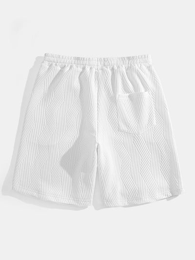 Débardeur à Capuche Jacquard Rayé avec Short Assorti