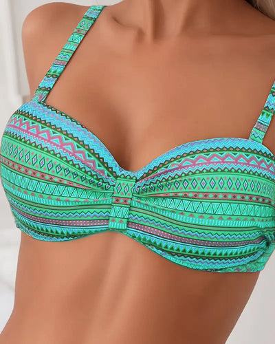 Maillot de bain Deux pièces Haut Rayé Imprimé