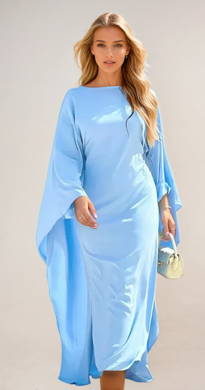Madeleine - Robe Élégante À Manches Batwing Et Décolleté En V