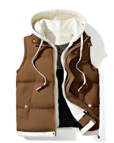 VELORA - GILET POUDRÉ EN SOFT SHELL À CAPUCHE
