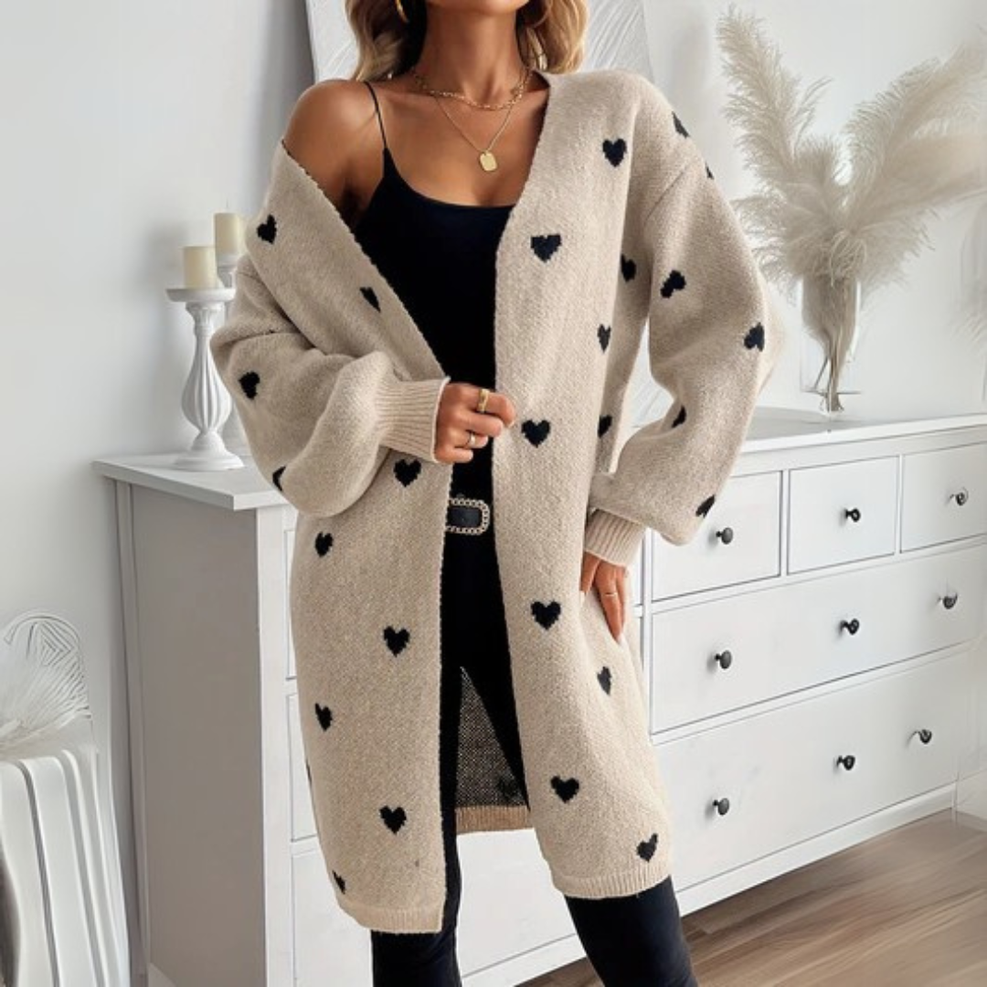 Julia | Cardigan à motif cœur