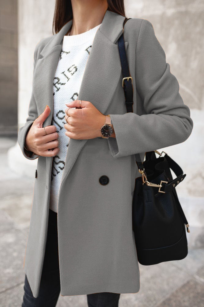 Manteau Classique | Laine Mélangée | Ligne Structurée