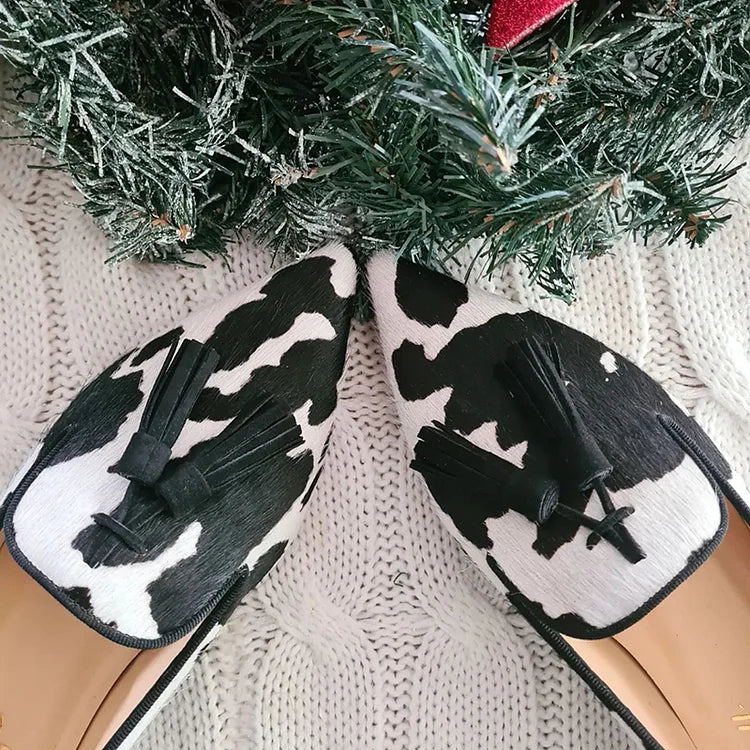 Vanessa™ | Mocassins pointus à imprimé animalier et détails fluo