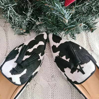Vanessa™ | Mocassins pointus à imprimé animalier et détails fluo