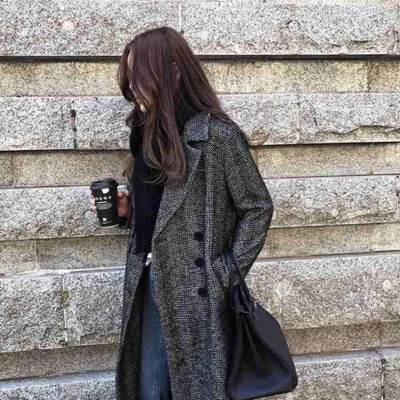 Reshma | Manteau Long En Laine À Carreaux Pour Femmes