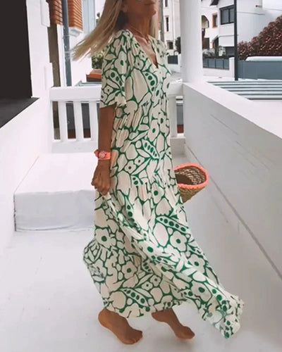 Sophie™ | Robe Ample à Imprimé avec Décolleté en V