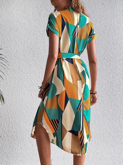 Robe Chemise Colorée | Imprimé Géométrique | Légère & Audacieuse