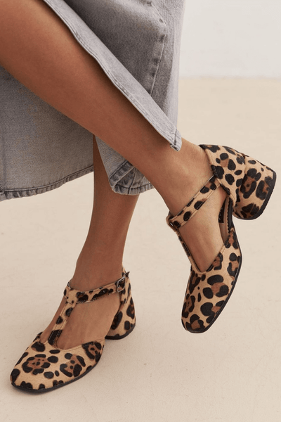 Margherita™ | Chaussures T-strap à imprimé animalier