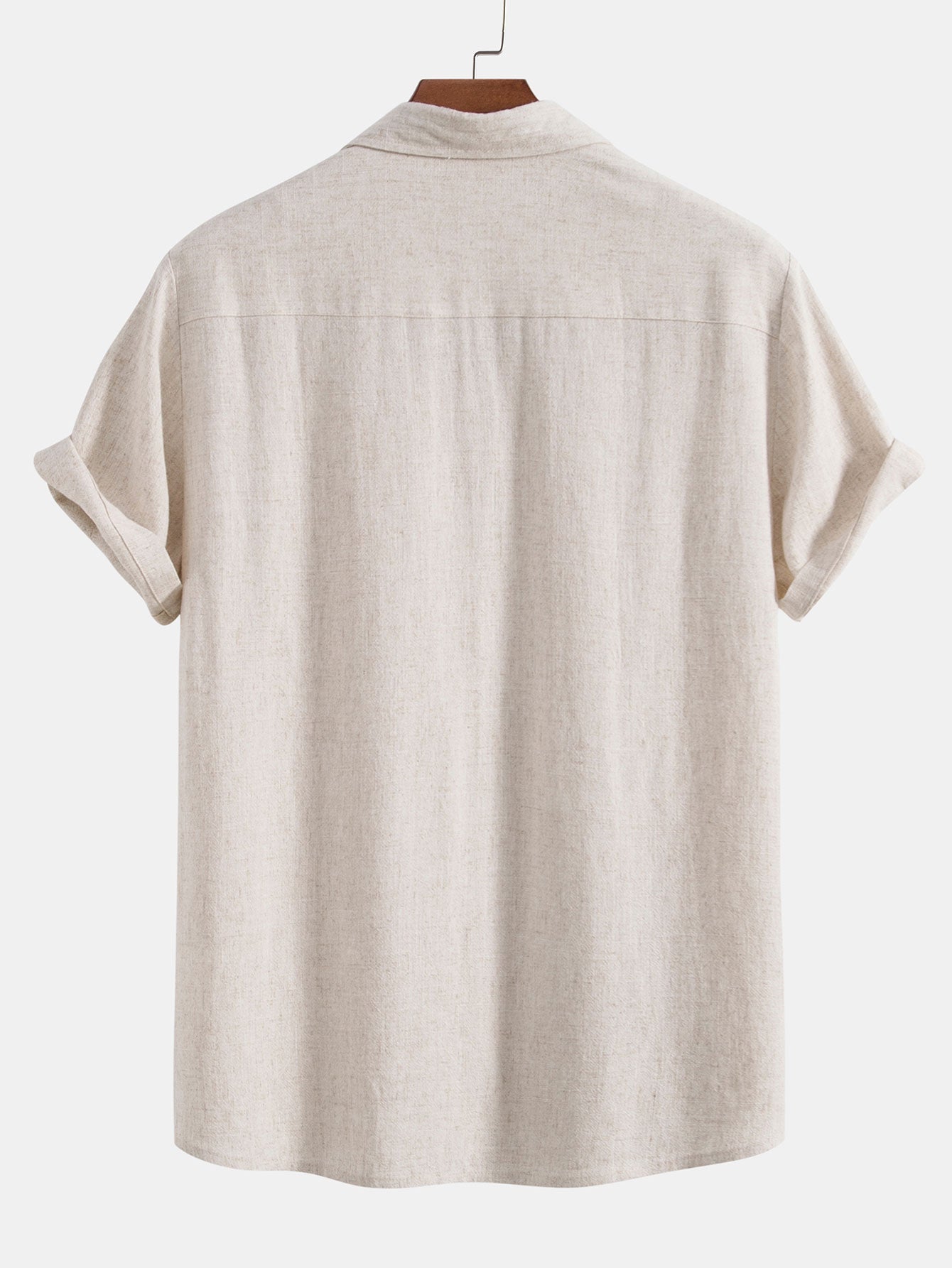 Chemise à Boutons en Lin et Rayonne Mélangés