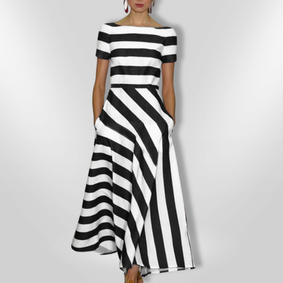 NICOLE | Robe rayée faite main