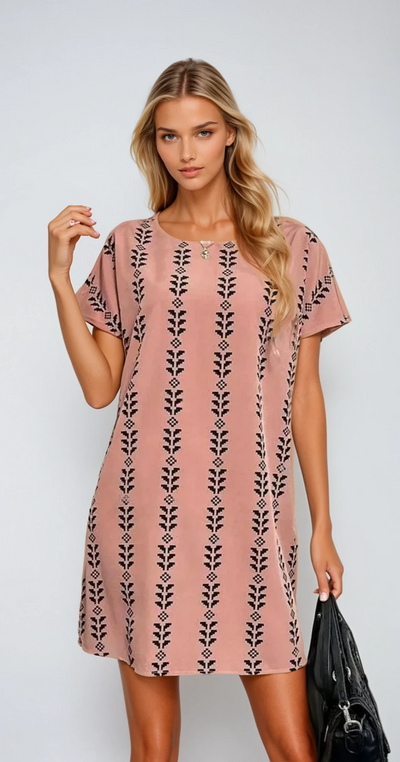 Vivienne - Robe D'Été À Manches Courtes Avec Motif Floral