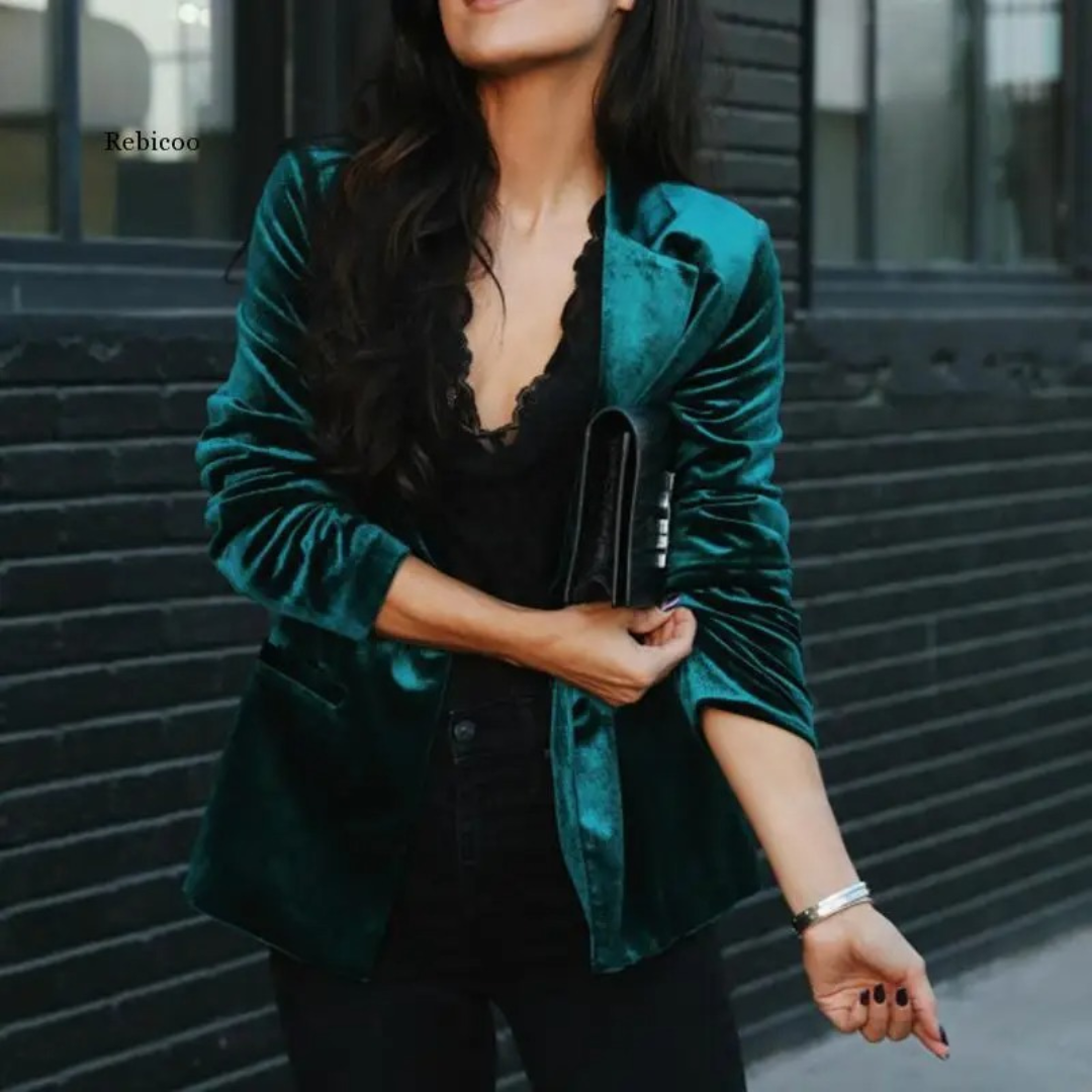 Nora - Blazer femme velours