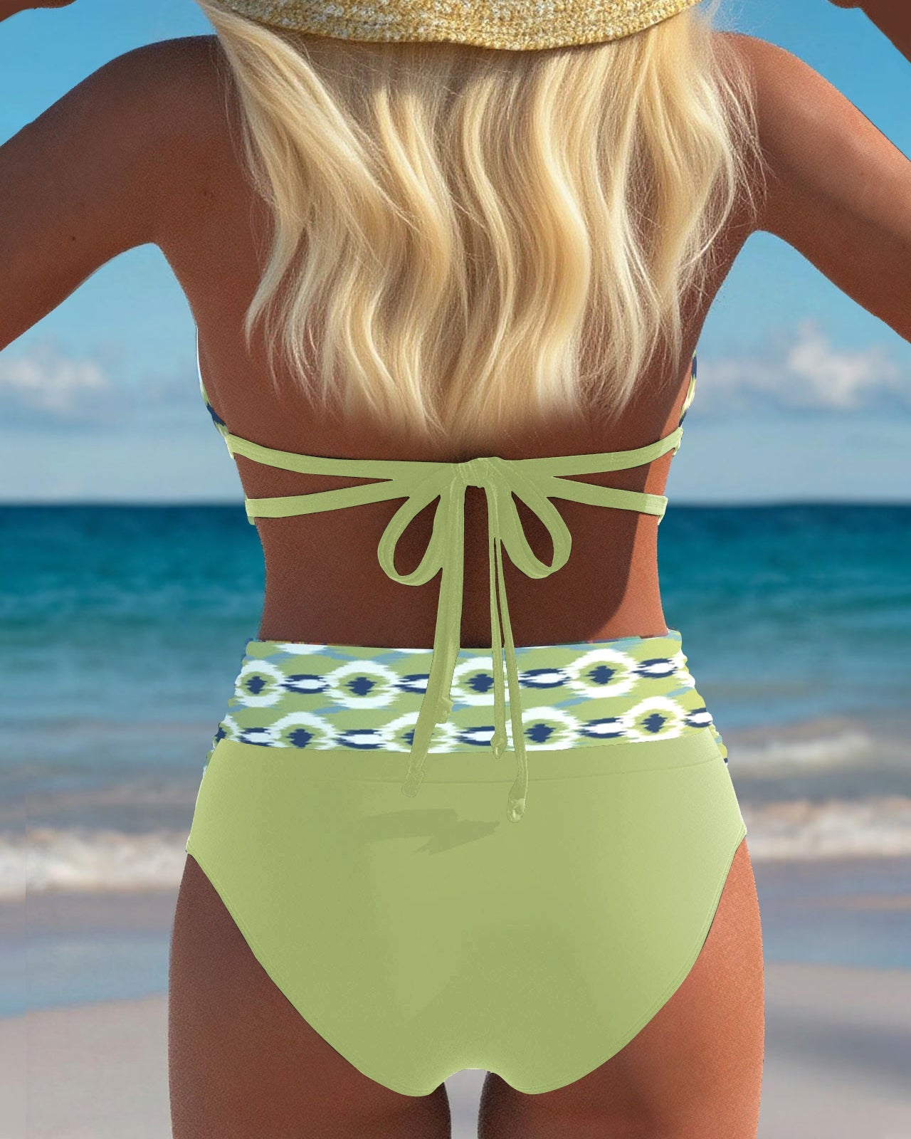 Bikini Sexy Décolleté V Profond Fente Imprimé