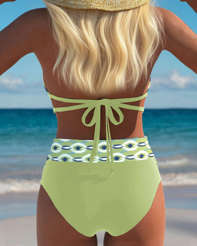 Bikini Sexy Décolleté V Profond Fente Imprimé