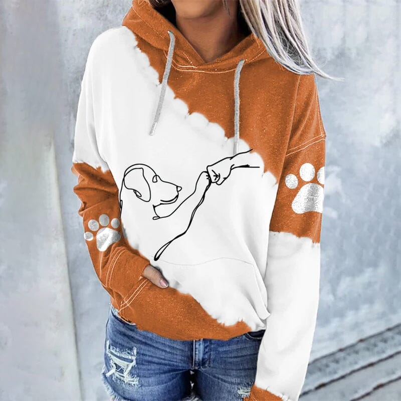 Sweat à capuche tendance ample avec impression numérique