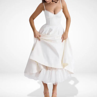 Robe cocktail à jupon contrastant pour Femme – Rosaline