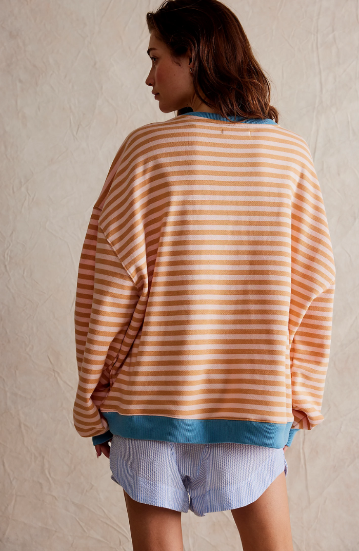Mandie™ - Pull oversize à rayures vives avec accents