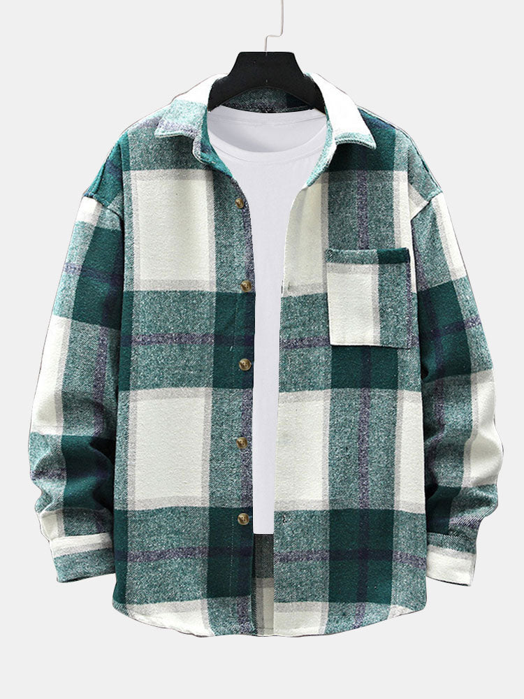 Surchemise à carreaux en flanelle avec poche