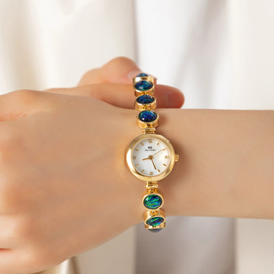 Nyra™ | Montre Bohème Élégante avec Perles Dorées