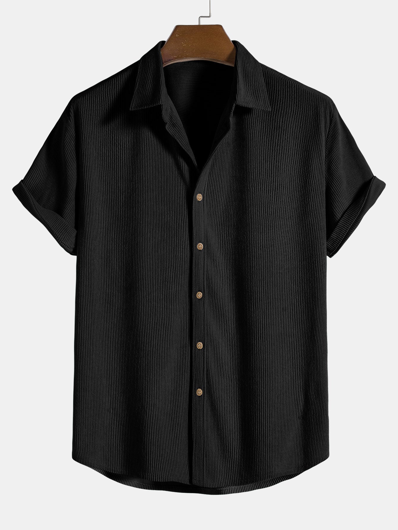Ensemble Estival : Chemise à Manches Courtes en Velours Côtelé & Short