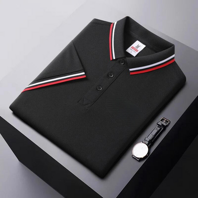 Polo homme – Coupe droite – Tissu respirant – Col rayé élégant casual