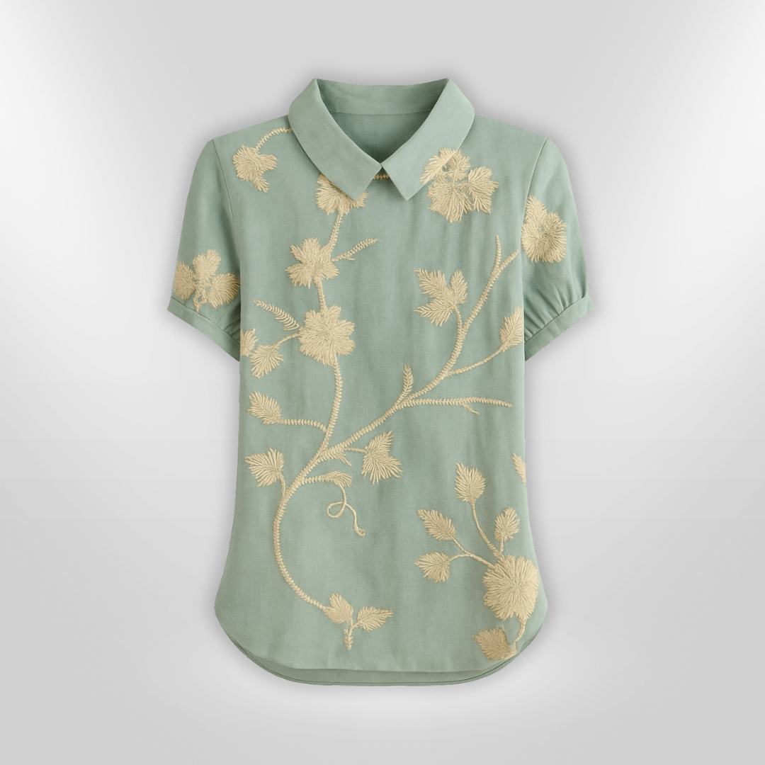LINA | Blouse en lin à fleurs