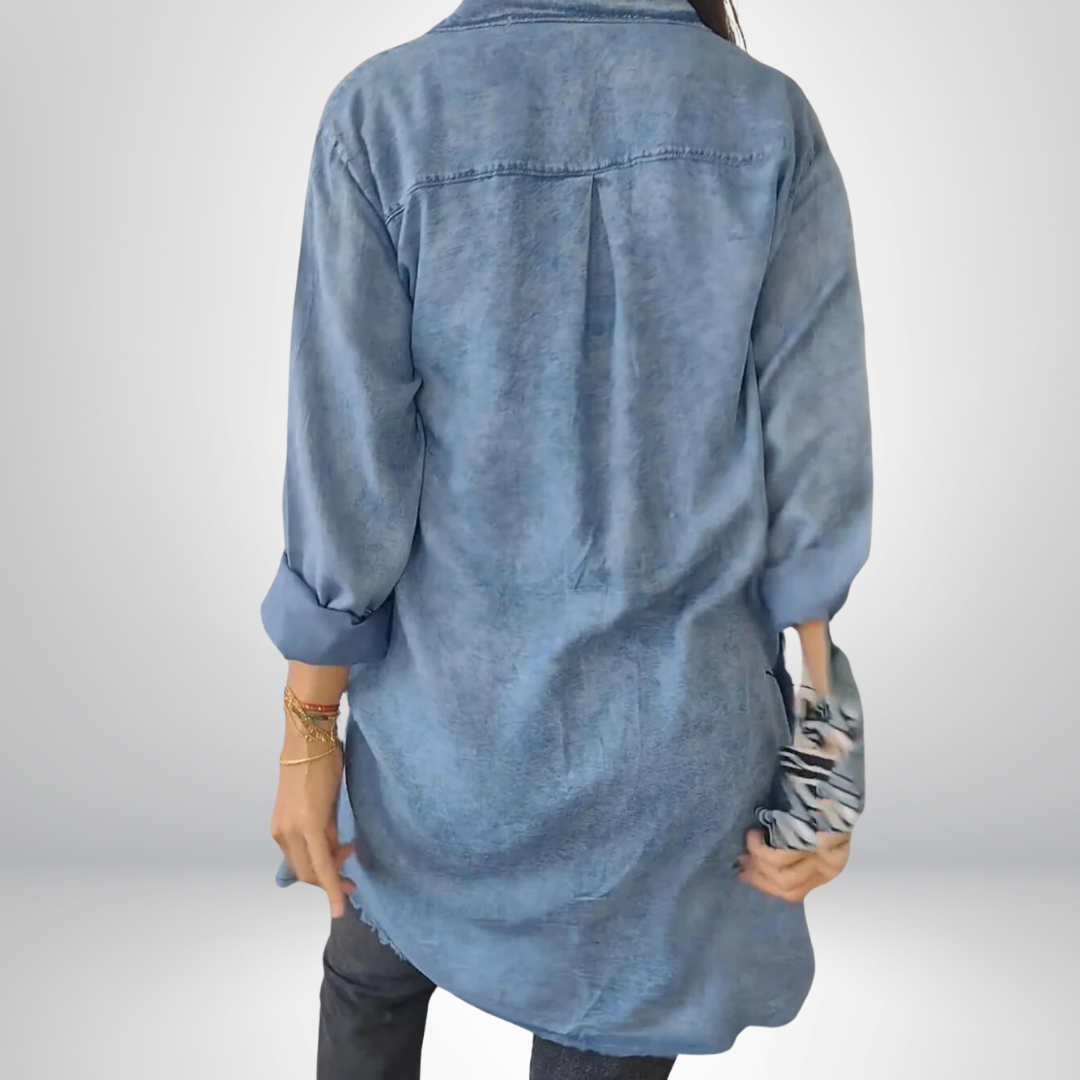Liv - Veste en denim à manches longues avec col classique