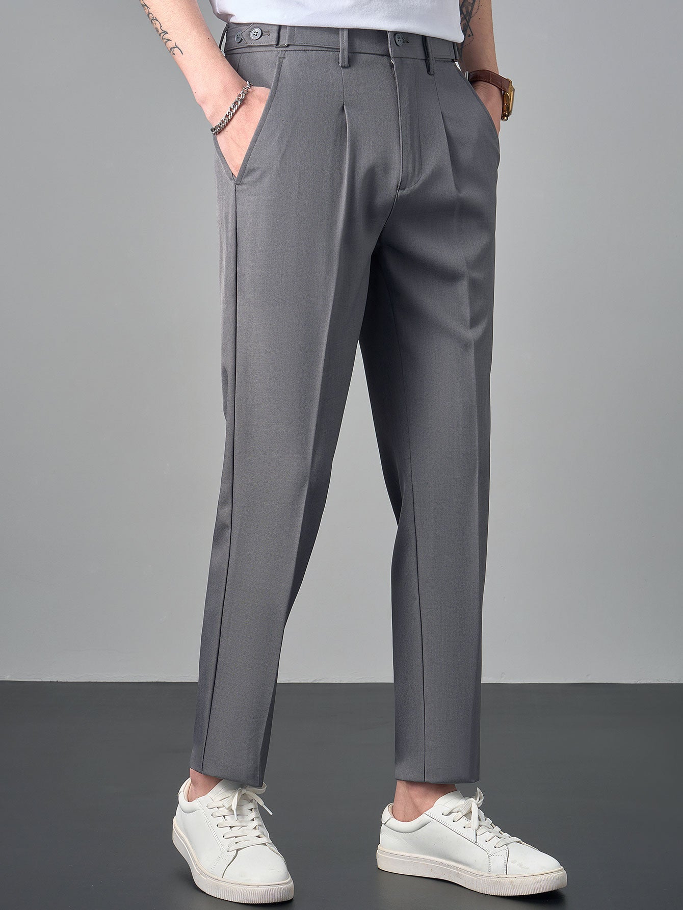 Pantalon Fuselé Élégant à Taille Mi-Haute