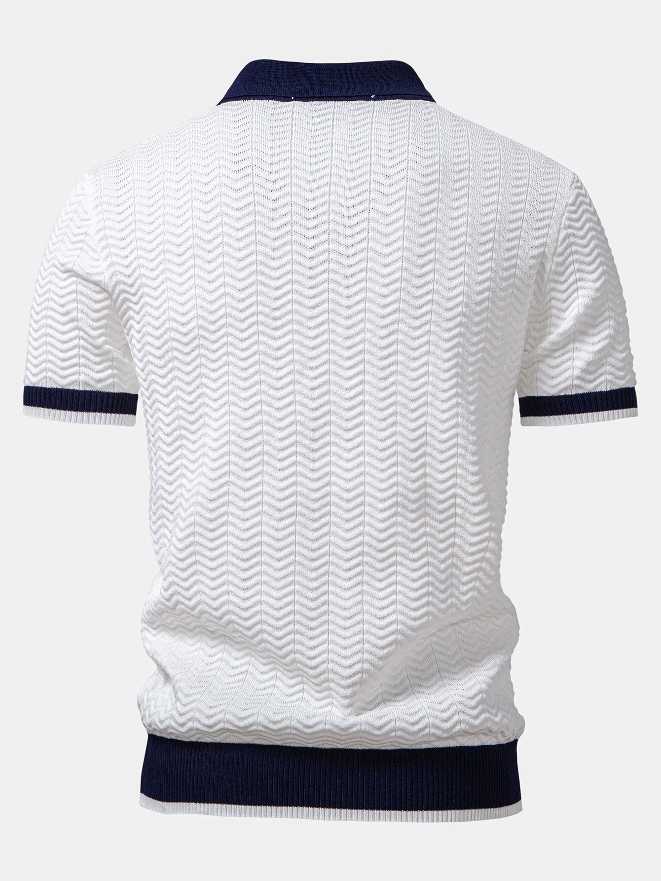 Ensemble Polo Texturé Contrasté & Short Chino en Coton