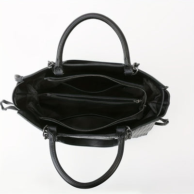 Makenna - Élégant et spacieux sac à bandoulière et à ordinateur portable noir pour femmes, parfait pour toutes les saisons