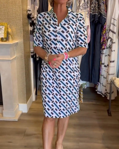 Gabrielle™ | Robe imprimée géométrique à col V