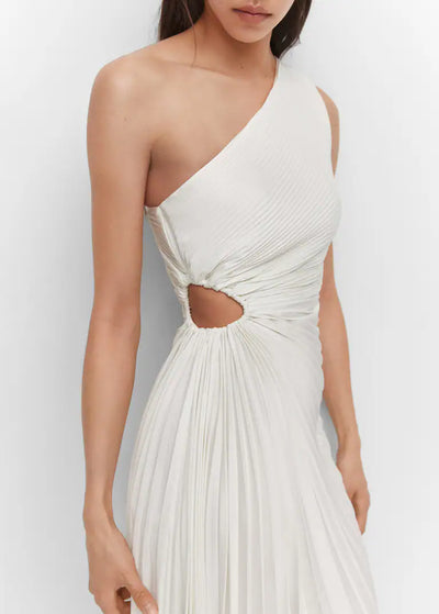 Billy Joan | Robe midi à épaules dénudées avec manchette transparente