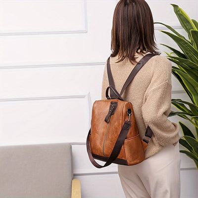 Sac à dos pour femmes en cuir PU végétalien au design sûr