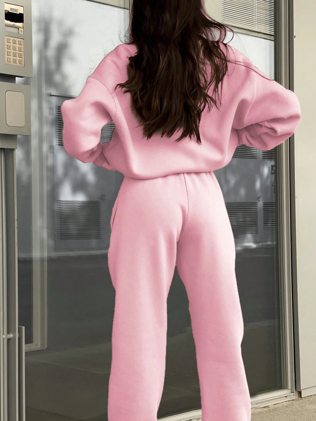 Ensemble Femme Deux Pièces – Maille Douce – Coupe Décontractée – Haut Zippé Manches Longues et Pantalon Fuselé