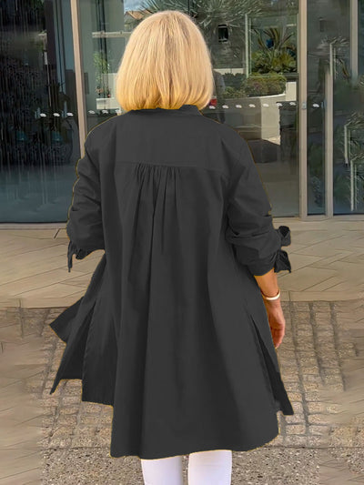 Chantal™ | Chemise Longue Élégante à Manches Nouées