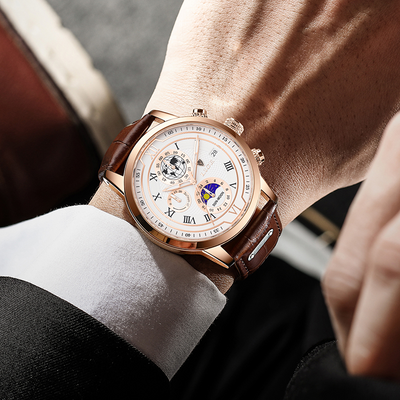 Montre Chronographe Premium en Cuir