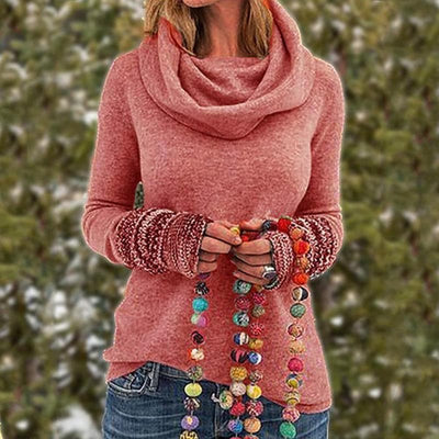 Top en maille femme – Coupe ample – Col bénitier – Poignets texturés – Maille douce