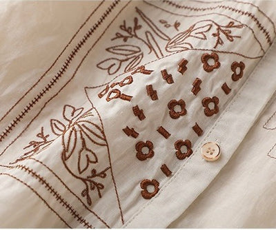 Chemise en pur coton avec une belle tunique brodée