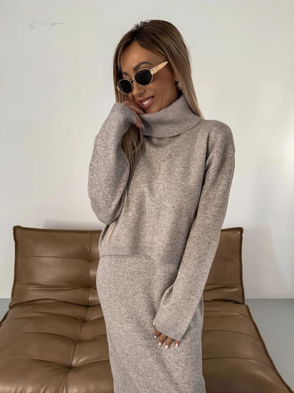 Anna™ - Robe midi et ensemble de pull à col roulé