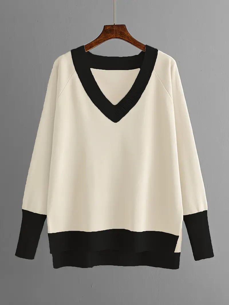 Harper™ - Ensemble élégant de haut en tricot à manches longues et pantalon avec décolleté en V