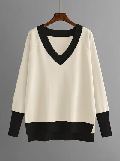 Harper™ - Ensemble élégant de haut en tricot à manches longues et pantalon avec décolleté en V