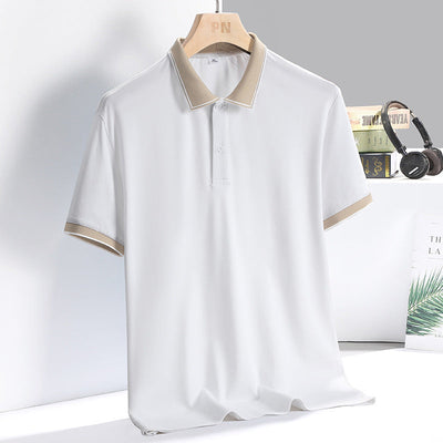 Polo homme – Coupe standard – Tissu respirant – Col contrasté – Manches courtes
