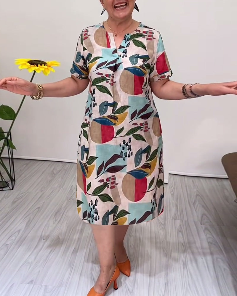 Robe Manches Courtes Col En V