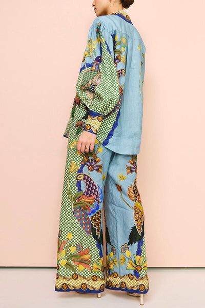 Ensemble à imprimé unique et ensoleillé satin