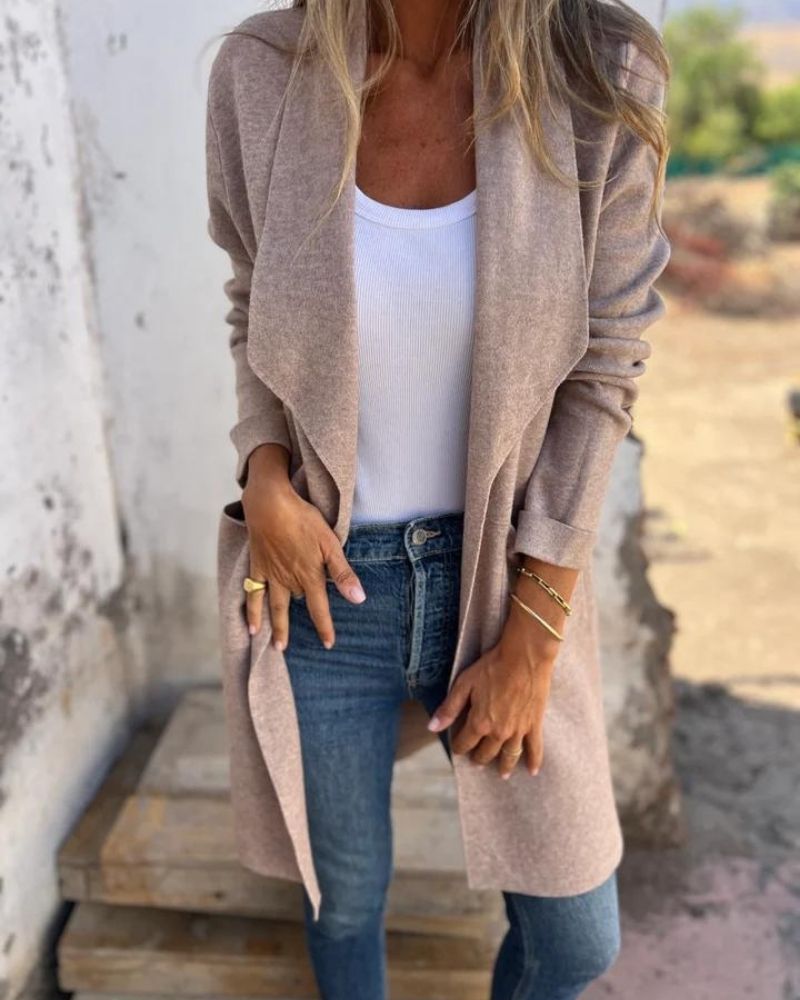 EIGONA - VESTE CARDIGAN DÉCONTRACTÉE À REVERS
