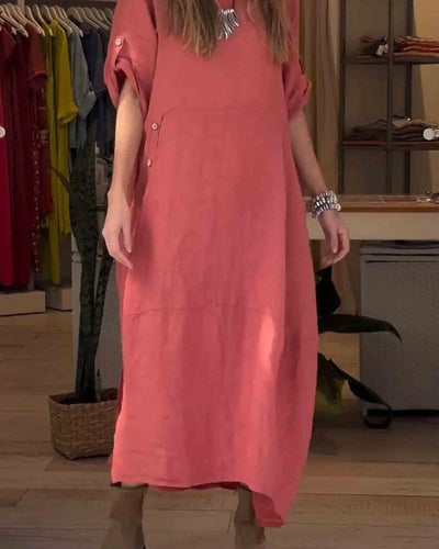 MYLAH - ROBE EN COTON ET LIN