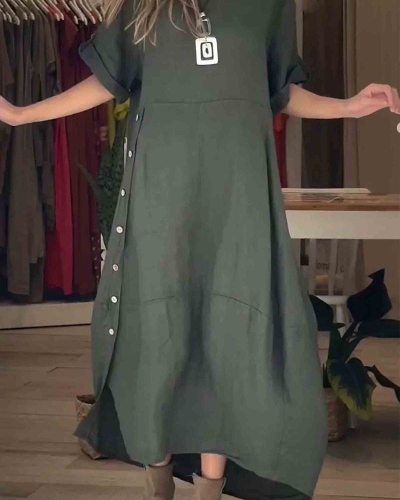 MYLAH - ROBE EN COTON ET LIN